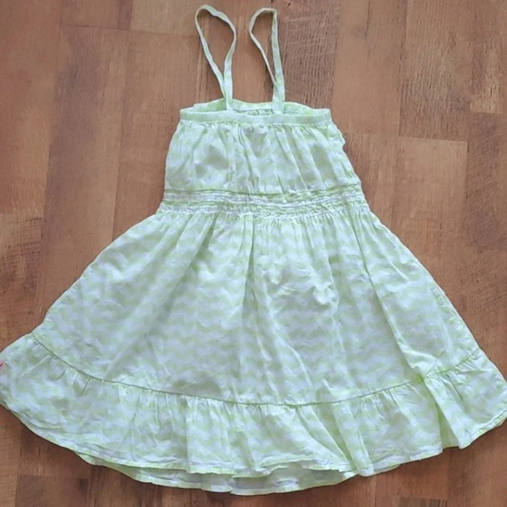 Naartjie Girls Lime Green Chevron‎ Sundress Size 7